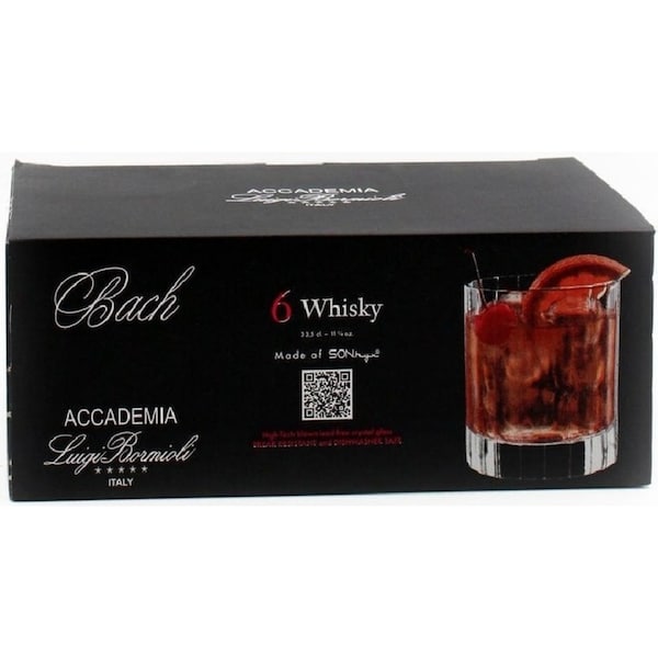 Luigi Bormioli Bach Accademia DOF Whisky Glasses 335ml Set 6