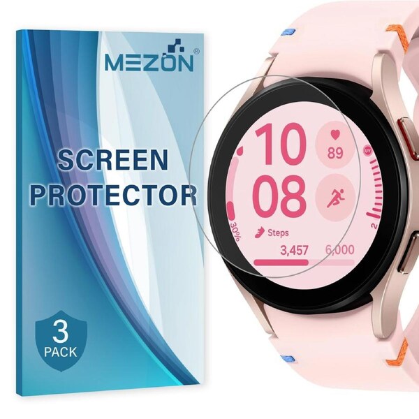 [3 Pack] Samsung Galaxy Watch FE (40 mm) Ultra Clear TPU Film Screen Protectors by MEZON – High Protection, Shock Absorption (Watch FE 40mm, Clear)