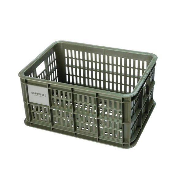 Basil Bicycle Crate S Small 17.5L Moss Green
