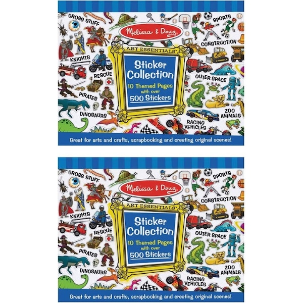 2x Melissa & Doug Sticker Collection Blue Childrens Interactive Play Toy 3y+