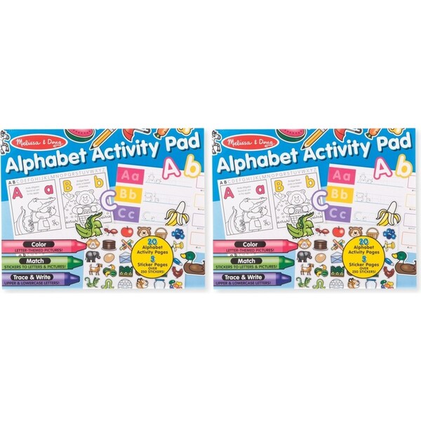 2x Melissa & Doug Alphabet Activity Pad Kids/Childrens Interactive Play Toy 4y+