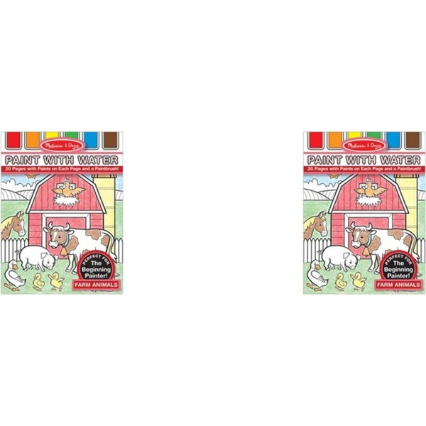 2x Melissa & Doug Paint with Water Farm Animals Childrens Interactive Toy 3y+