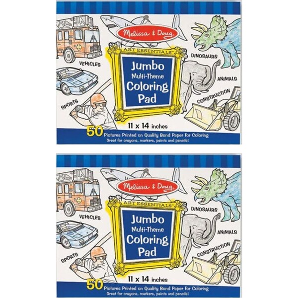 2x Melissa & Doug Jumbo Colouring Pad Blue Childrens Interactive Play Toy 3y+