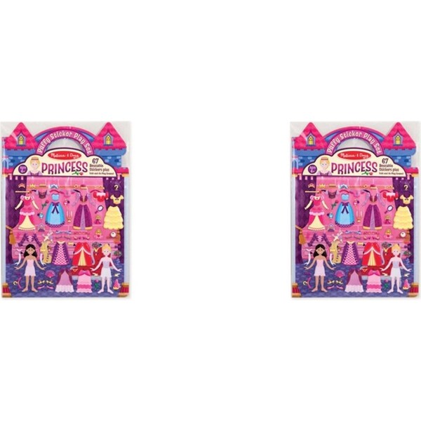 2x Melissa & Doug Reusable Puffy Sticker Play Set Princess Childrens Toy 4y+