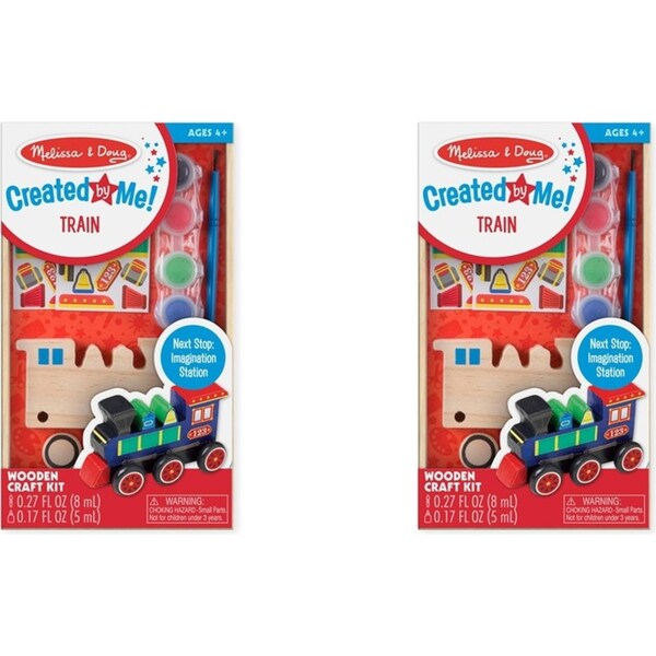2x Melissa & Doug Created by Me! Wooden Train Childrens Interactive Play Toy 4y+