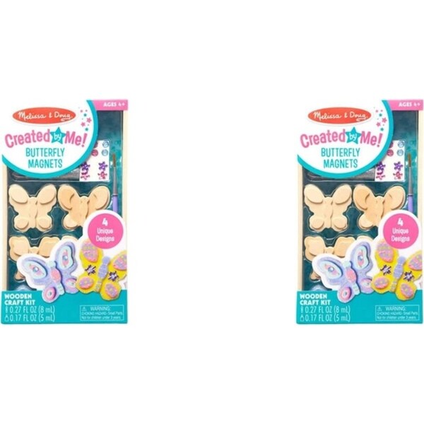 2x Melissa & Doug Created by Me! Butterfly Magnets Kids/Childrens Play Toy 4y+