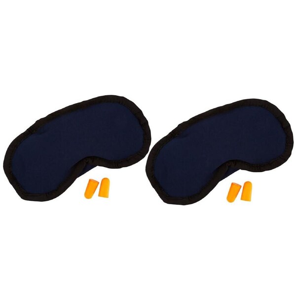 2x Tosca Microbead Eyemask Travel Face Cover w/ Noise Cancelling Ear Plugs