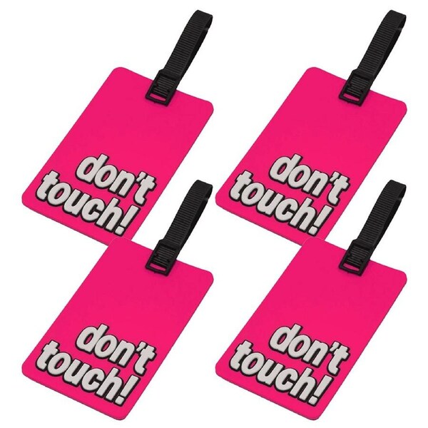 4x Tosca Attitude Travel Luggage Suitcase Name Address Bag Tag- Don't Touch