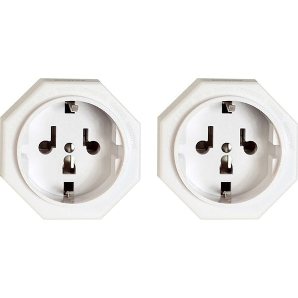 2x Tosca IB Travel Compact Power Adapter Converter Plug - BAL/EUR Compatibility