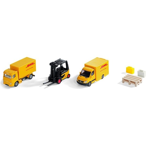 6pc Siku 6335 DHL Logistics Delivery Vehicle Diecast Kids Toy Play Set YLLW 3y+