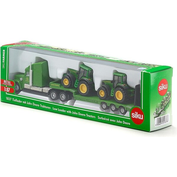 Siku 1:87 Scale Diecast John Deere Low Loader Truck Kids 225mm Toy Green 3y+