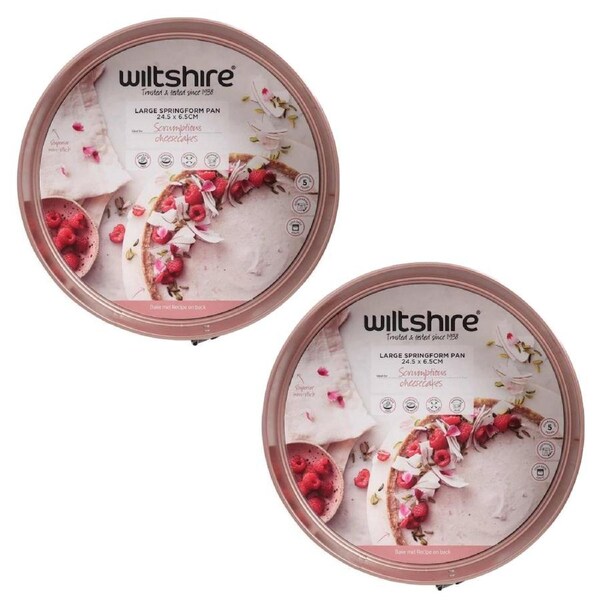Wiltshire Rose Gold Non-Stick 24.5cm Springform Pan - 2 Pack