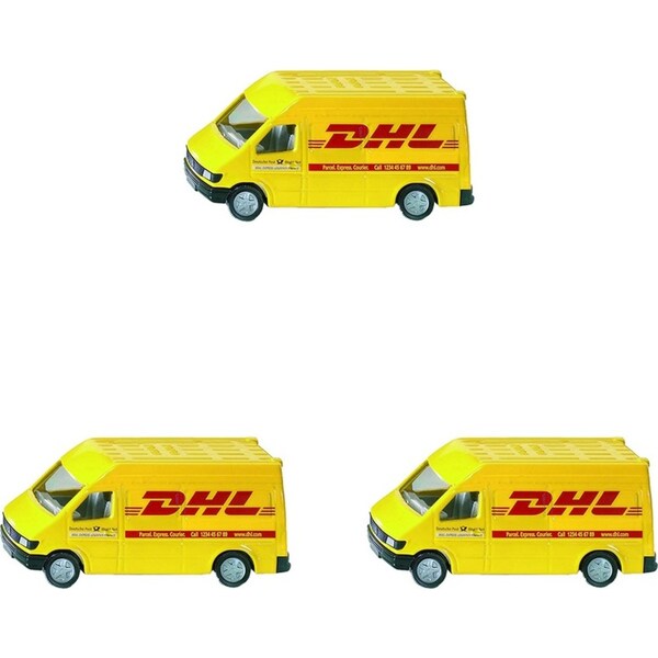 3x Siku DHL Post Van Diecast 82mm Vehicle Kids/Children Fun Play Toy Yellow 3y+