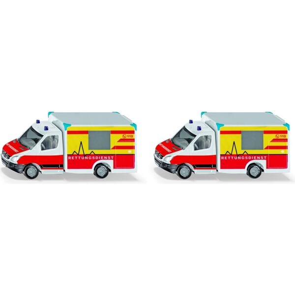 2x Siku 1536 Ambulance Diecast Emergency Vehicle Kids/Child Collectable Toy 3+