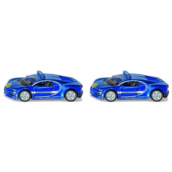 2x Siku Bugatti Chiron Gendamerie Diecast Kids/Children Vehicle Toy Blue 3y+