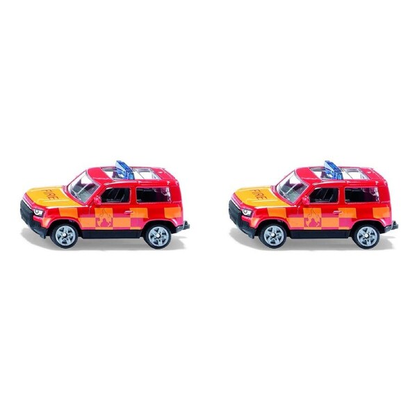 2x Siku Land Rover Defender Fire Diecast Vehicle Kids/Children 78mm Play Toy 3y+