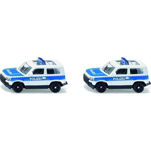 2x Siku 1569 Land Rover Defender Federal Police Car 78mm Diecast Vehicle Toy 3y+