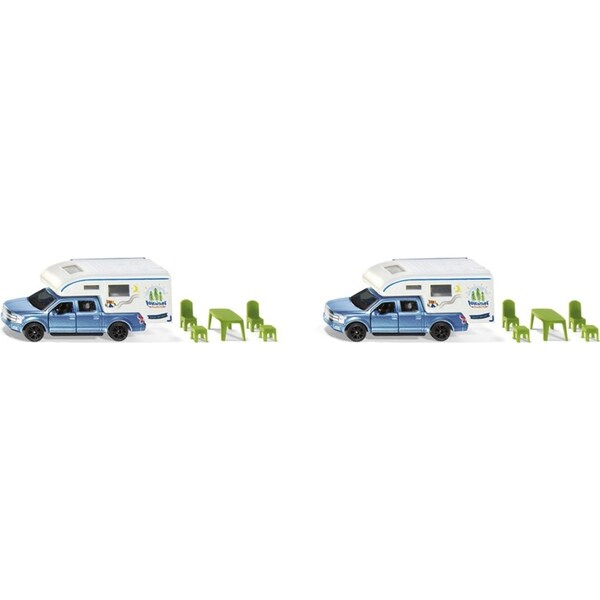 2x Siku 1693 Diecast Ford F150 Pick-Up Truck Camper Kids Play Vehicle Toy 3y+