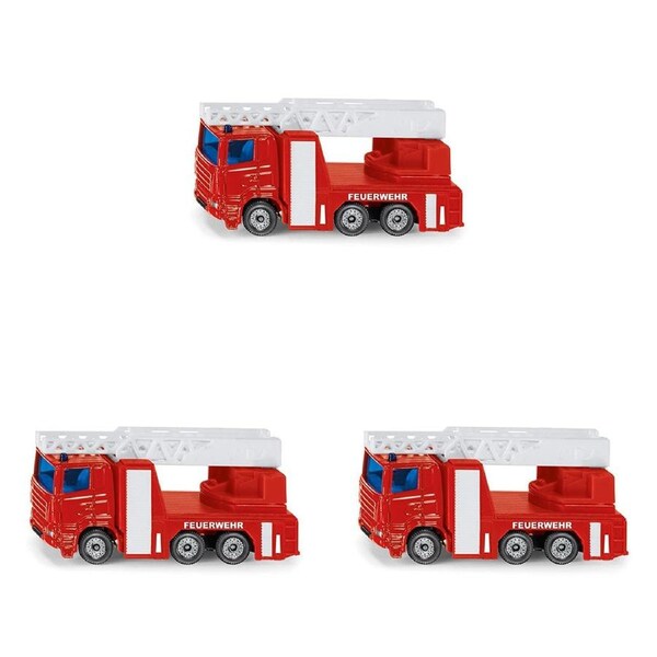 3x Siku Mercedes Benz Fire Engine Truck Miniature Diecast Vehicle Kids Toy 3y+