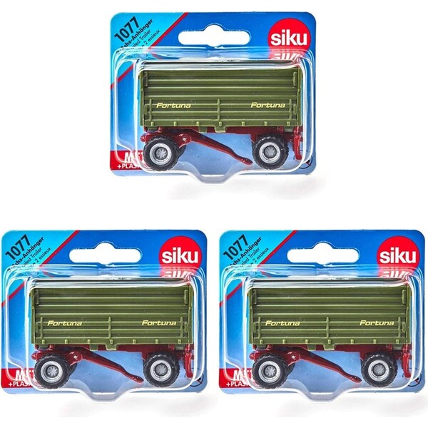 3x Siku Fortuna 2-Axled Rotatable Tipping Trailer Kids Diecast Play Toy 3y+