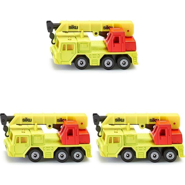 3x Siku Hydraulic Crane Construction Truck Diecast Vehicle Kids Play Toy 3y+