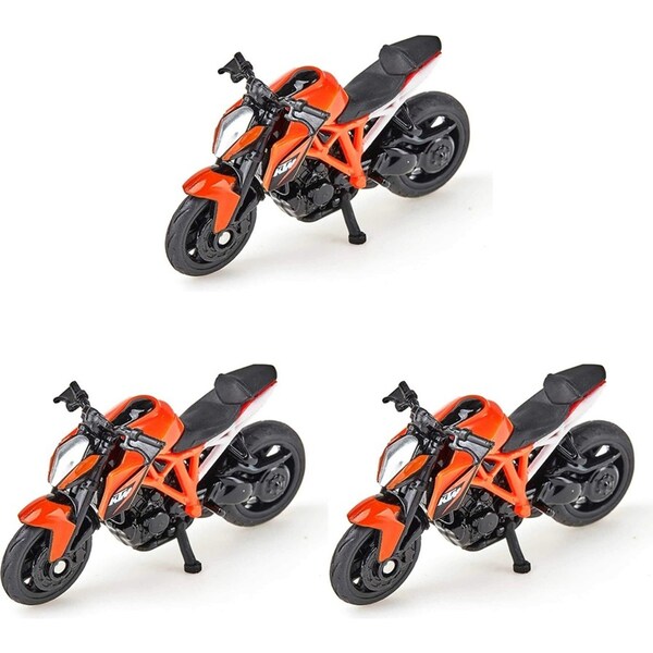 3x Siku KTM 1290 Super Duke R Motorbike Zinc Diecast 60mm Kids Playing Toy 3y+