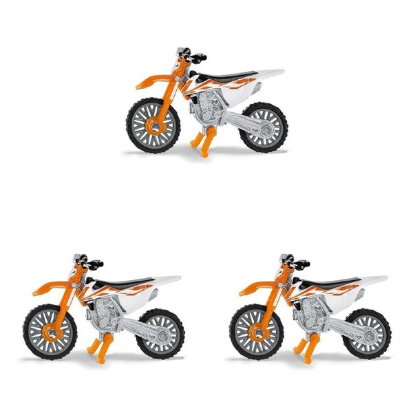 3x Siku KTM SX-F 450 Orange/White Motorbike Diecast Kids/Child Playing Toy 3y+
