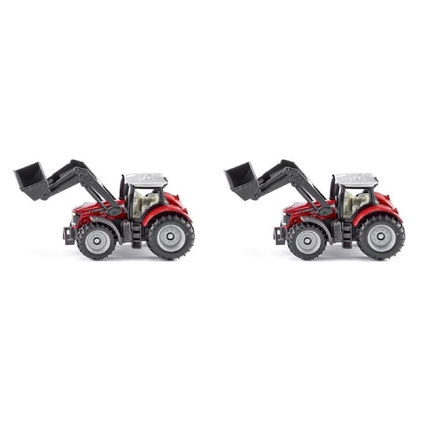 2x Siku Massey Ferguson Tractor w/ Front Loader Red Diecast Kids Play Toy 3y+
