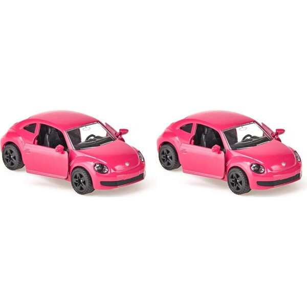 2x Siku Volkswagen Pink Beetle Diecast Metal 78mm Kids/Children Play Toy Car 3y+