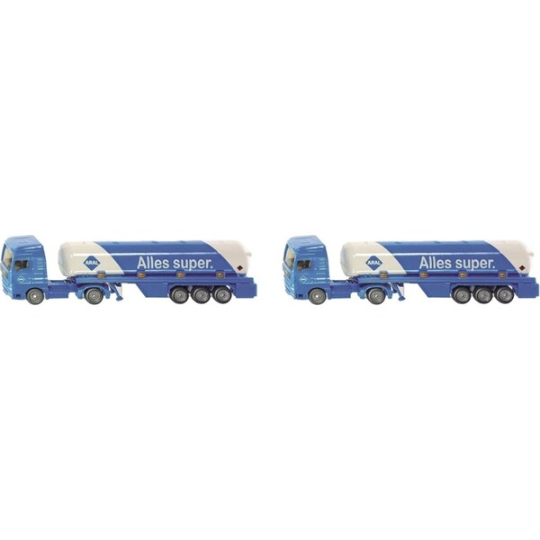 2x Siku 1626 Blue Tanker w/ Trailer Diecast 171mm Kids Play Toy 3y+ 1:87 Scale