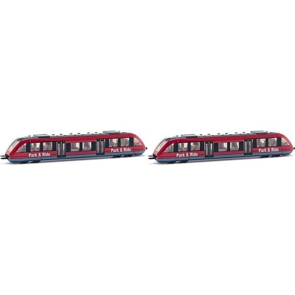2x Siku 1646 Local Train/Tram Red Diecast Metal 178mm Kids/Children Play Toy 3y+