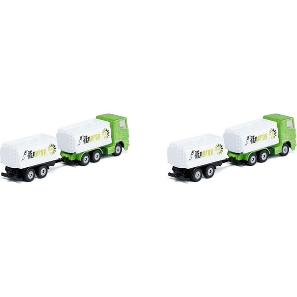 2x Siku 1:87 Scale Diecast Tanker Truck w/ Tank Kids 152mm Vehicle Toy Green 3y+