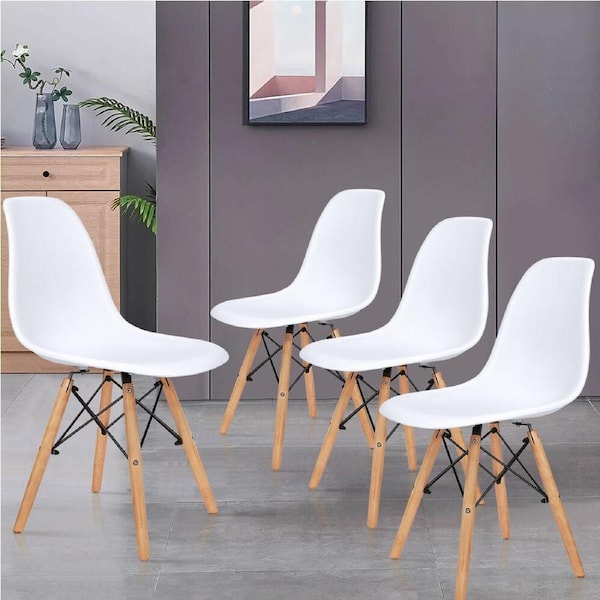ALFORDSON Dining Chairs Set of 4 Steel Wooden White