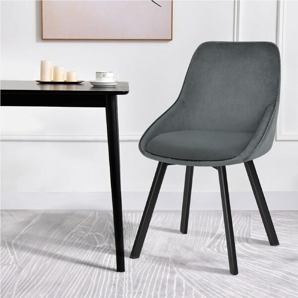 ALFORDSON Dining Chairs Set of 2 Swivel Velvet Grey