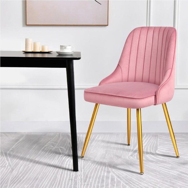 ALFORDSON Dining Chairs Velvet Pink x2