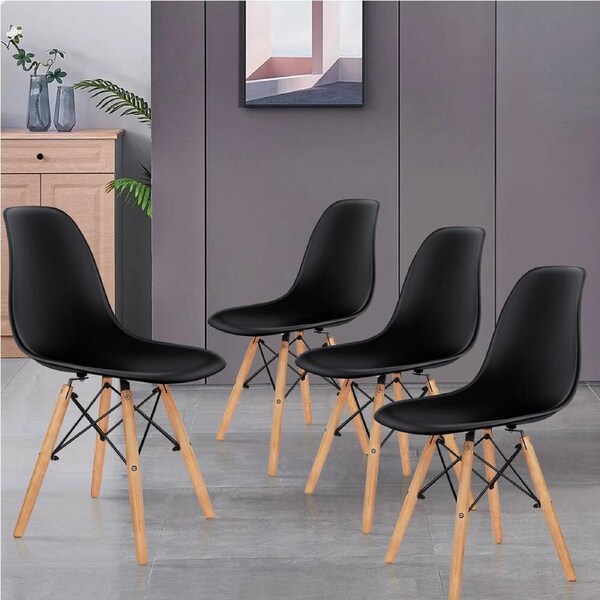 ALFORDSON Dining Chairs Set of 4 Steel Wooden Black