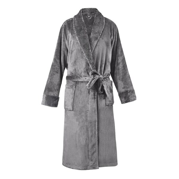LINENOVA Flannel Robe Night Gown Long Spa Bath Robe For Unisex - S/M
