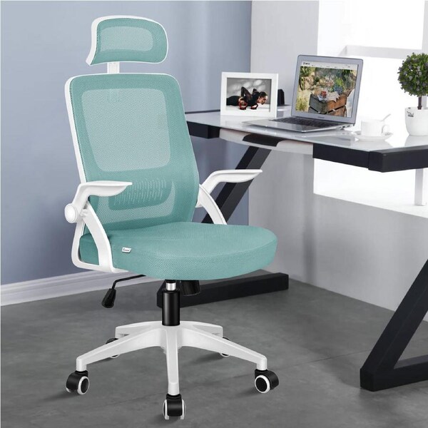 ALFORDSON Office Chair Mesh Tilt Executive Fabric Seat Cyan