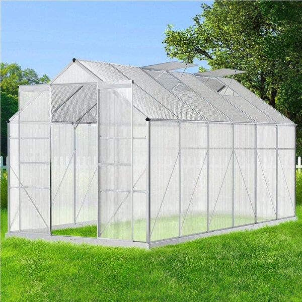 ALFORDSON Greenhouse Aluminium Polycarbonate 3.8x2.4x2.1M