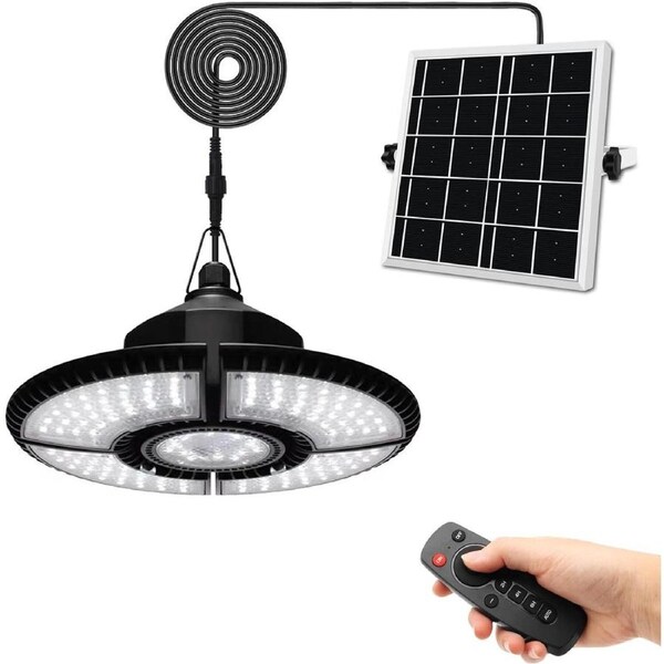 136 LED Solar Pendant Light Indoor Outdoor Hanging Garden Yard Tent Shed Lamp