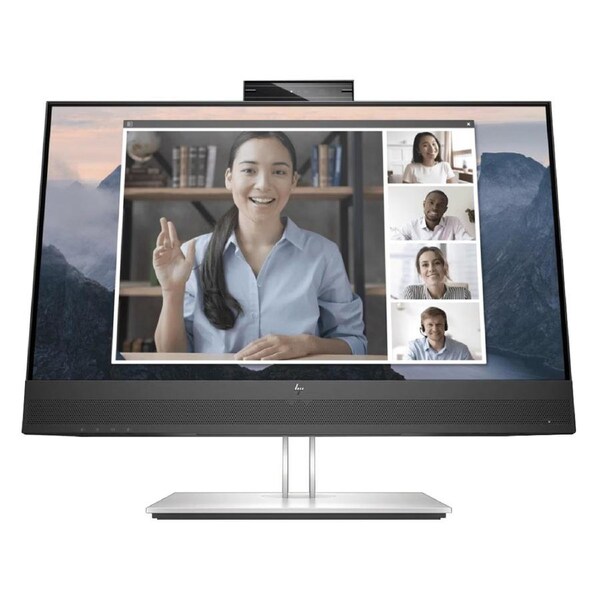 HP E24MV G4 23.8"/24" FHD Conferencing Monitor 1920x1080 16:9 5ms Height Adjustable Tilt Swivel Pivot Webcam Speakers 4xUSB Hub VGA DP HDMI VESA 3yrs