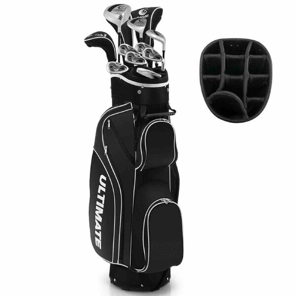 Costway Premium Ladies Golf Clubs Set Starters w/Bag 10PCS Alloy/Graphite Drive Black
