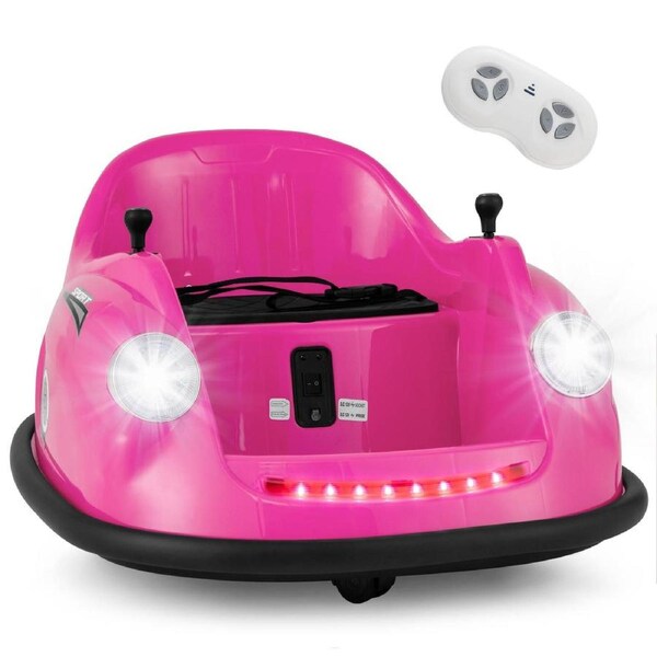 Costway 2-5 Years Old Electric Ride On Bumper Car Battery-Powered Toy Car Pink
