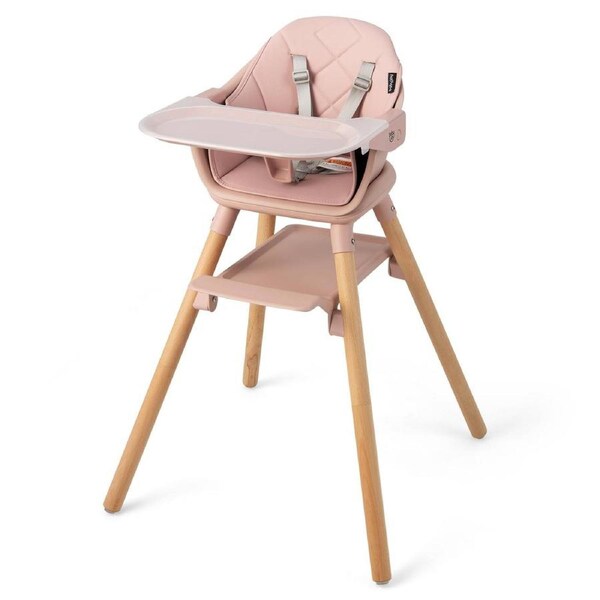 Costway High Chair Eating Feeding Chiar Dining Seat Wooden Furniture Pink