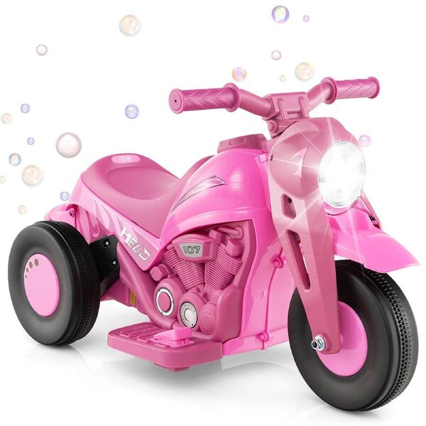 Costway 6V Bubble Car Electric Ride on Motorcycle Outdoor Motorbike Play Toy w/Bubble Maker Boys & Girls Gift