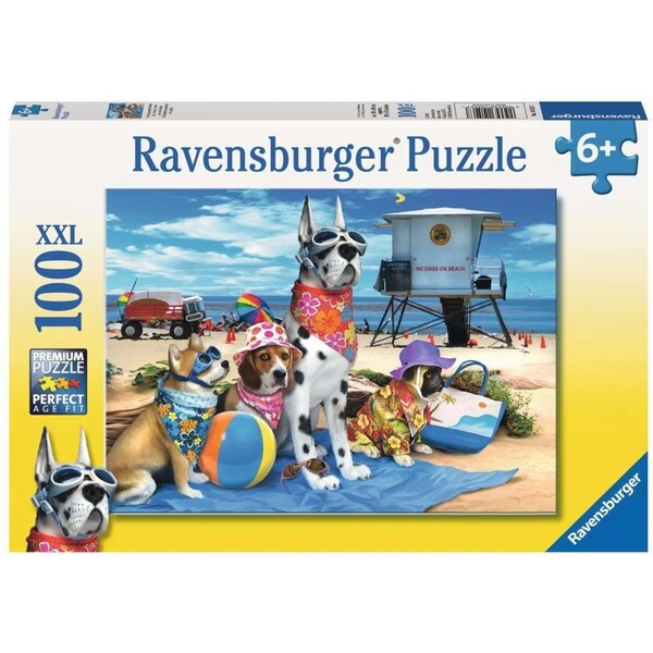 100pc Ravensburger No Dogs On The Beach Jigsaw Puzzle Game 49x36cm Kids 6y+