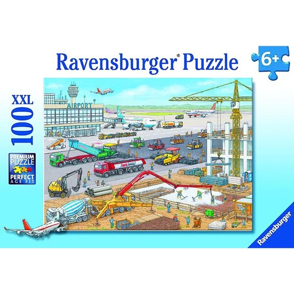 100pc Ravensburger Airport Construction Site Jigsaw Puzzle 49x36cm Kids 6y+