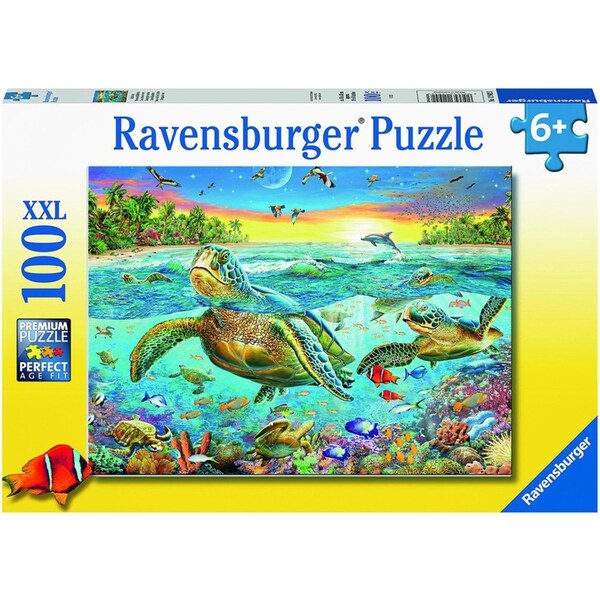 100pc Ravensburger Swim With Sea Turtles Jigsaw Puzzle Game 49x36cm Kids 6y+