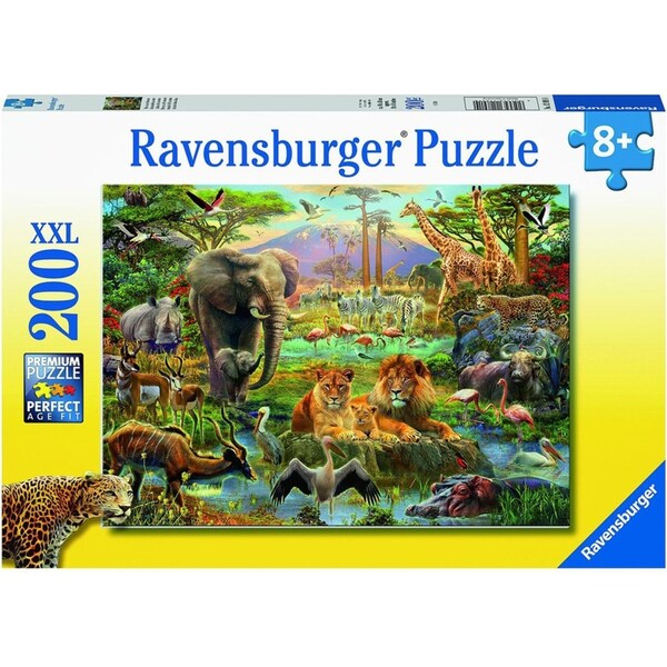 200pc Ravensburger Animals Of The Savanna Jigsaw Puzzle Game 49x36cm Kids 8y+