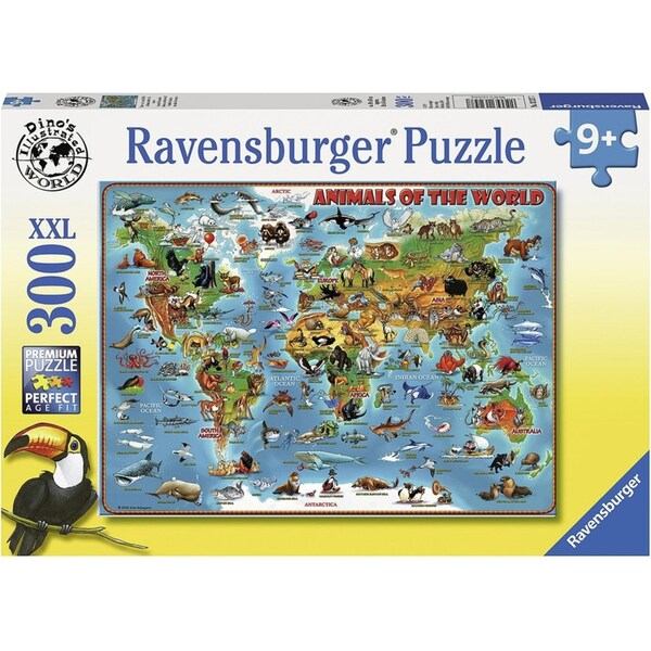 300pc Ravensburger Animals Of The World Jigsaw Puzzle 49x36cm Kids/Family 9y+